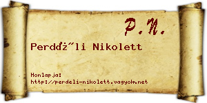 Perdéli Nikolett névjegykártya